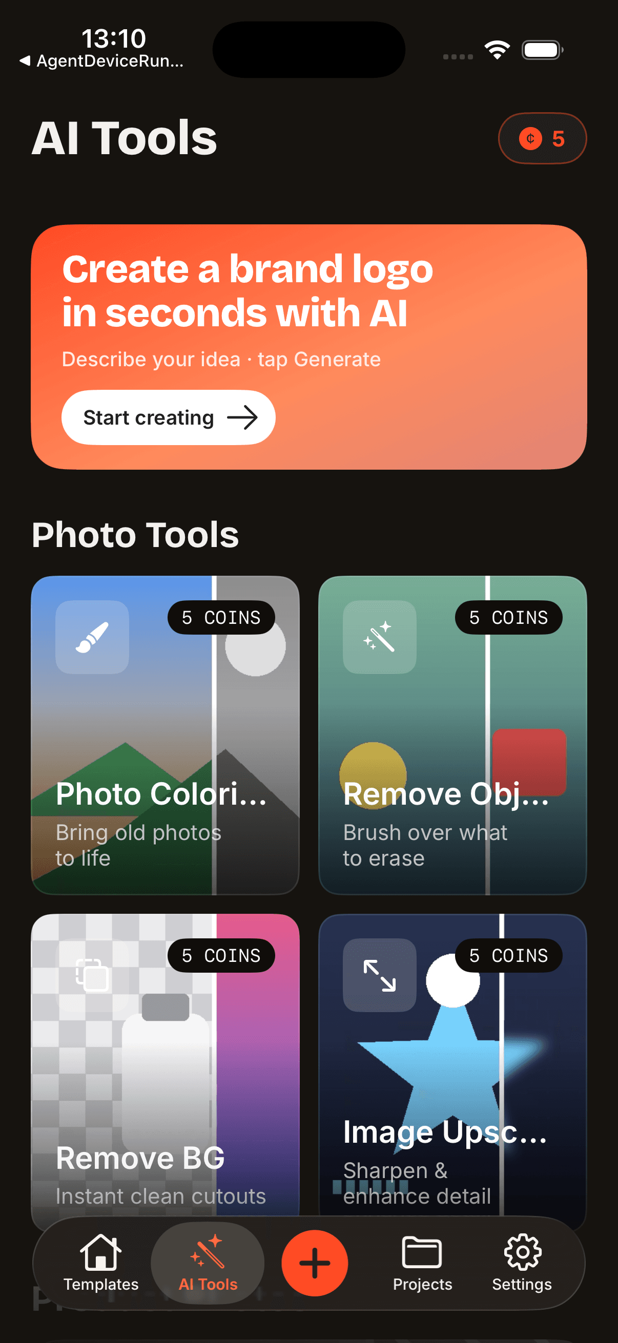 Brandly generates a brand logo in seconds with AI